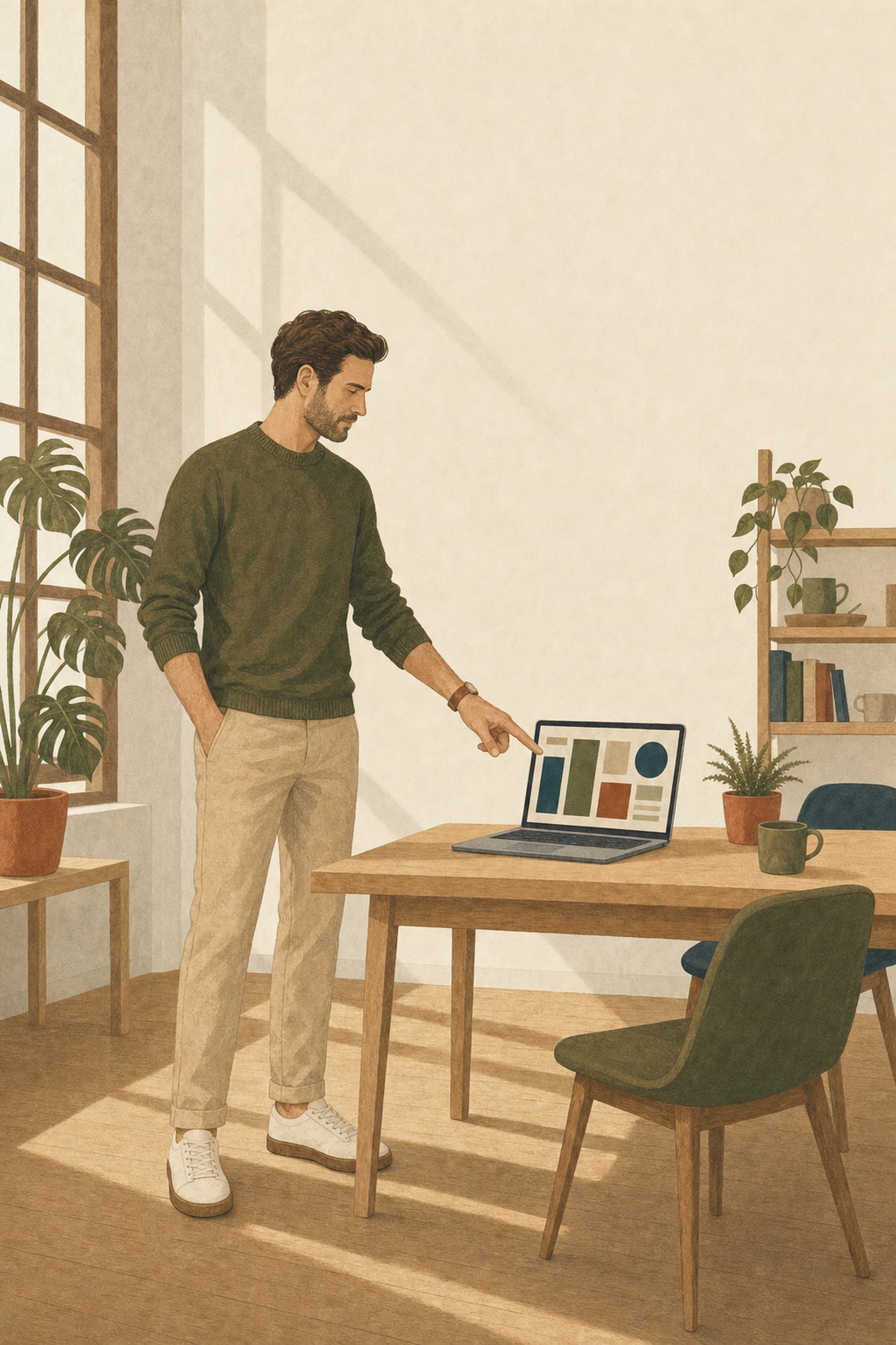 Un membre de l'équipe impulsion.com travaille sur son ordinateur portable dans un espace de coworking